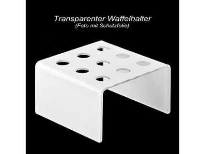Mini-Waffelhörnchen-Halter, Plexiglas lichtgrau, quadratisch, für 9 Hörnchen, St