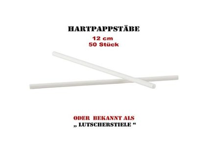 Hartpappstäbe (weiß), beidseitig stumpf, ř ca. 3,8mm, 12cm, 50 St