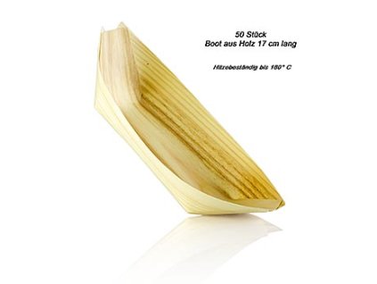 Boot aus Holz, 17cm, Hitzebeständig bis 180 Grad Celsius 50 Stück, 50 St