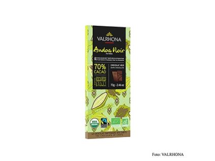 Valrhona Andoa Noire, hořká čokoláda, 70% kakaa, 70 g
