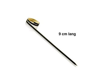 Bambus-Spieße, mit Loop schwarz (Ringende), 9cm, 100 St