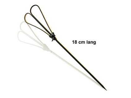 Bambusové špejle, se srdcem, černá, 18 cm, 100 Ks