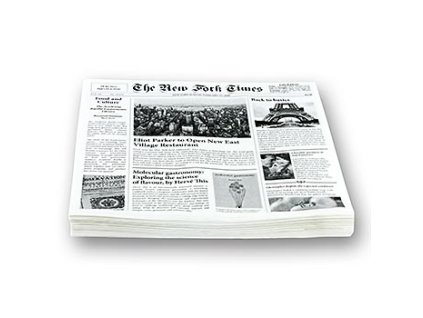 Snack Papír s novinovým potiskem, ca.290x300mm, New Fork Times, 500 ks