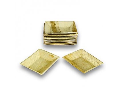Palmblattteller eckig, 12x17cm, 8 x 25Stk. (200Stk) (100% kompostierbar), 200 St