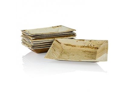 Einweg Palmblattteller, eckig, 12x17cm, 100% kompostierbar, 25 St