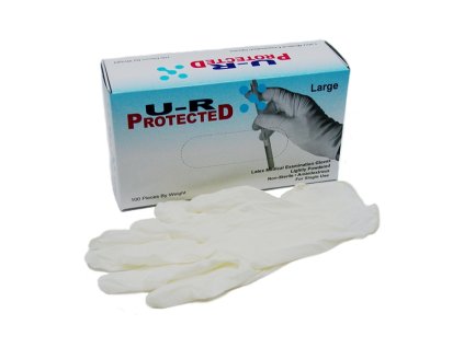 Rukavice latexové pudrované L