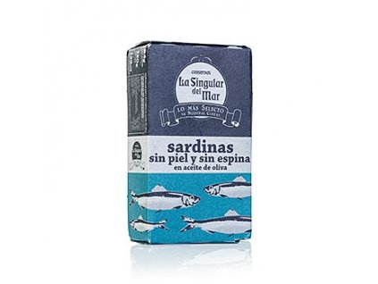 Sardinky v olivovém oleji, bez kůže a bez kostí, Španělsko,