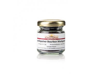 Vanillepulver (gemahlene Vanille) Bourbon, Madagaskar, 15g, Glas, Greenplan, 15g