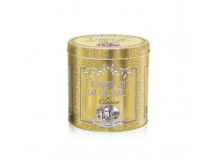Vánoční italské Panettone, klasické, kovová dárková dóza zlata, 1 kg
