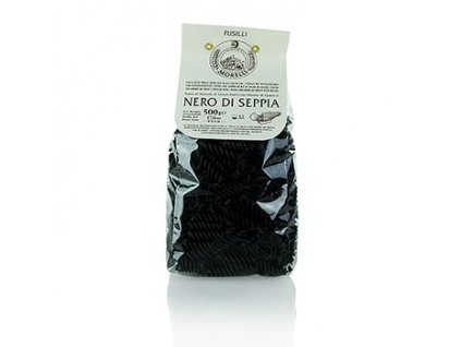 Nudeln Fusilli, schwarz, mit Sepia-Tintenfischfarbe, 500g, Morelli 1860