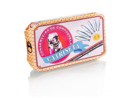 Sardinky, celé, v omáčce Escabeche, 6-8 kusů, Catrineta, 81 g