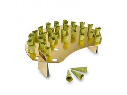 Mini Waffel Hörnchen, grün, m.Waffelhalter,H:7,5cm,O2,5cm,260St(Basic Line)70231