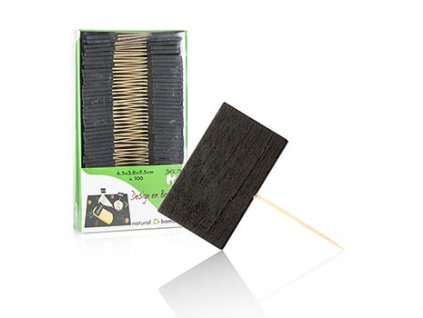 Dřevěné špejle s břidlicí, 6,3 x 3,8 cm, 100 ks