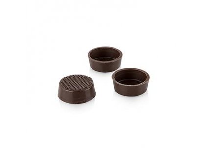 Čokoládové formy - kulaté misky, jemně hořké, ø 26 / 29 x 10 mm, Läderach, 1 293 kg, 616 ks