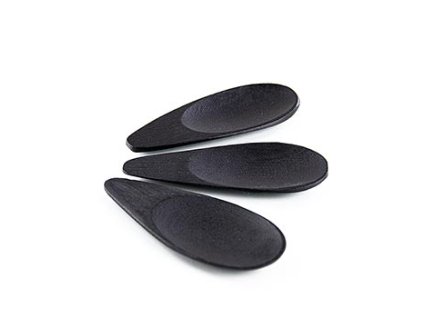 Bambusové mísy ve tvaru lžíce, černé, 10 x 3,8 cm, vhodné do myčky, 25 kusů