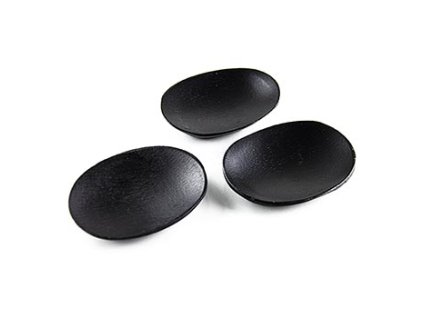 Bambusové misky černé, oválné, 7,7 x 6,3 cm, vhodné do myčky, 25 kusů