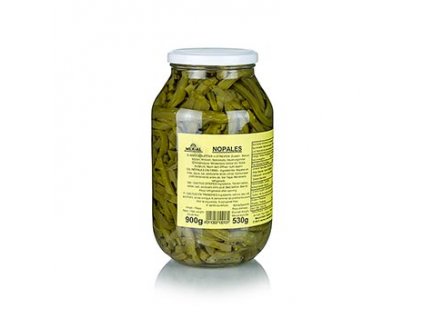Listy kaktusu, nakrájené na proužky, nakládané ve slaném nálevu, 900 g