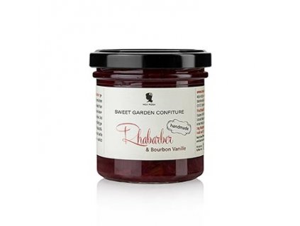 Sweet Garden Confiture - ovocná pomazánka z rebarbory a bourbonské vanilky, Mea Rosa, 180 g