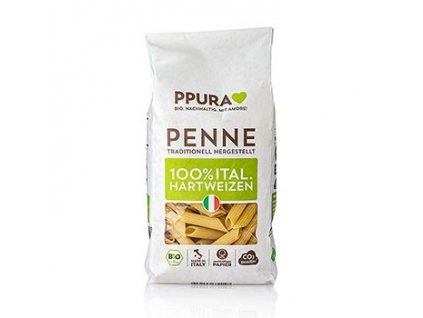 Těstoviny Ppura penne vyrobené z italské tvrdé pšenice, 500 g