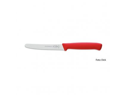 Univerzální nůž se zoubkovaným ostřím, červený, 11 cm, DICK, 1 ks