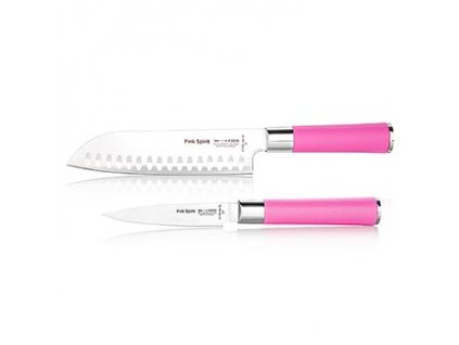 Sada nožů Pink Spirit, ( kancelařský nůž + santoku s dutým ostřím), Dick, 2 ks