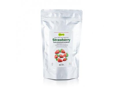 Lyofilizované jahody, mrazem sušené jahody, plátky, TÖUFOOD, 50 g