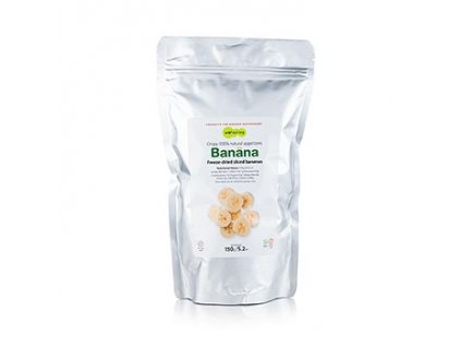 Lyofilizovaný banán, mrazem sušený banán, plátky, TÖUFOOD, 150 g