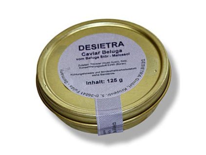 Desietra Beluga Kaviar Malossol - vom Hausen (Belugastör) aus Aquakultur, 125 g