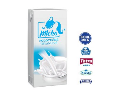 Mléko trvanlivé polotučné 1,5 % 12 x 1 l