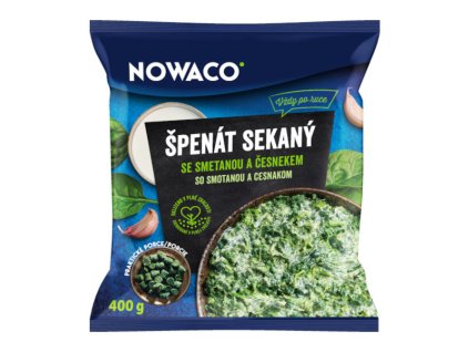 Špenát se smetanou a česnekem Nowaco 15 x 400 g