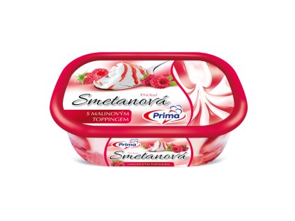 Smetanová zmrzlina s malinovým toppingem 9 x 900 ml