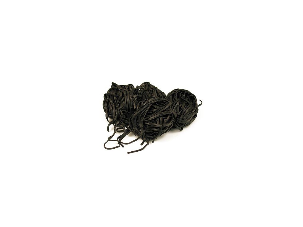 Frische Tagliarini mit Sepiatinte, schwarz, Bandnudel, 4mm, von Sassella, 500 g