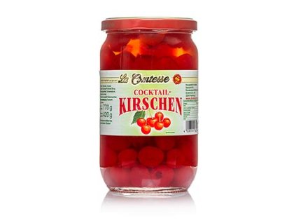 Cocktail-Kirschen, rot ohne Stein und Stiel, 750 g