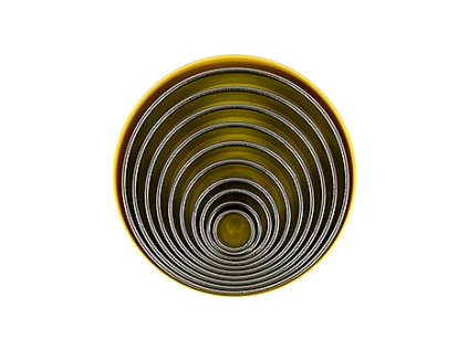 Edelstahl-Ausstecher Set, rund, glatt, 10-teilig.,  ř 2,2 - 14cm, 3 cm hoch, Set