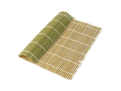Bambus-Matte zur Sushi-Herstellung, grün, 27 x 26,5cm, flache Stäbchen, St