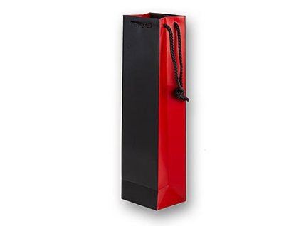 Weinpräsenttasche, Flaschentüte, 1er, braun/rot, 360x100x80mm