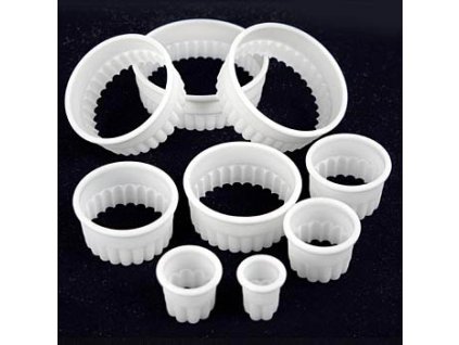 deBUYER Ausstecher, rund-gewellt, Kunststoff, 9-tlg. ř 2/3/4/5/6/7/8/9/10cm, Set