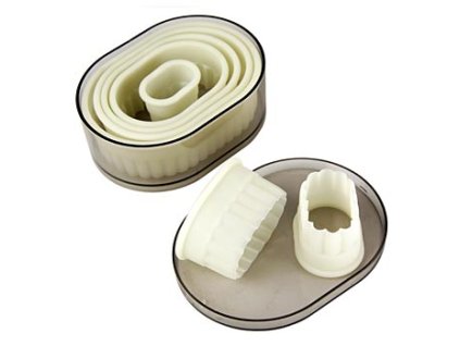 deBUYER Ausstecher, oval-gewellt, Kunstst., 7-tlg. ř 3,2/4,5/5,8/7/8,5/9,5/11cm, Set