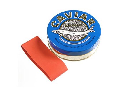 Kaviardose - dunkelblau, mit Verschluss-Gummi, ř 10 cm, für 250g Kaviar, St