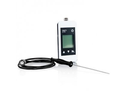 Chef´s Probe Thermometer m. Digitalanzeige, Einstechf. 80cm Kabel, 1,5mm, weiß