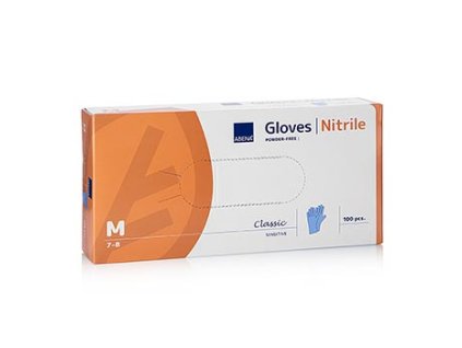 Jednorázové rukavice modré M, (nitril), nepudrované, 100 ks