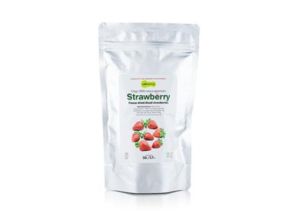 Lyofilizované jahody, mrazem sušené jahody, plátky, TÖUFOOD, 50 g