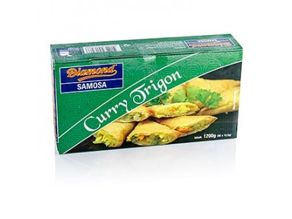 Curry-Trigonen, mit Gemüsefüllung, 96 x 12,5g, Samosas, TK, 1200 g