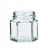Glas, sechseckig, 45 ml, 43mm Mündung, für Schraubdeckel, St