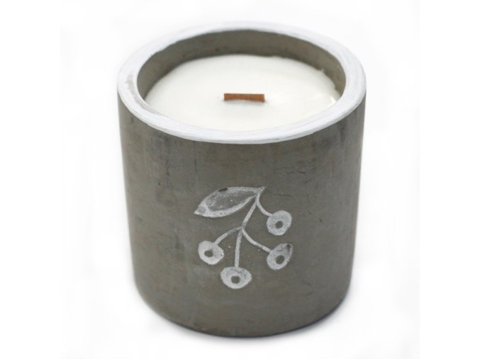 Sojové Svíčky v Betonu Střední Bobule Jalovec a Sladký Džin