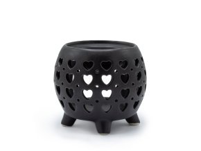 Kotlíková Aroma Lampa Multi Srdíčka Matná Černá