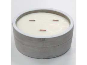 Sojové Svíčky v Betonu Velké Patchouli a Tmavý Jantar