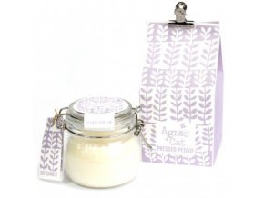 Sójová Svíčka v Uzavíratelné Sklenici Dárkové Balení Lisovaná Pivoňka