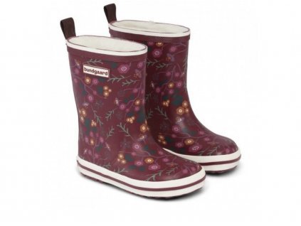 HOLÍNKY/SNĚHULE BUNDGAARD SAILOR RUBBER BOOT WARM - WINTER FLOWER - ZIMNÍ KVĚTINY - S KOŽÍŠKEM