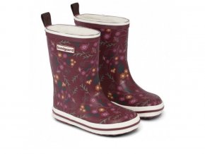 HOLÍNKY/SNĚHULE BUNDGAARD SAILOR RUBBER BOOT WARM - WINTER FLOWER - ZIMNÍ KVĚTINY - S KOŽÍŠKEM